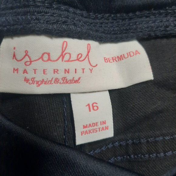 NOS Ingrid & Isabel Bermuda Maternity Black shorts w/ crossover back 16 - Picture 8 of 8